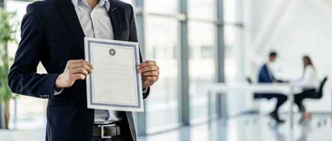 Educator holding the CDA certification document after meeting all requirements.