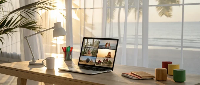A laptop on a desk showing a course for CDA online classes in Florida.
