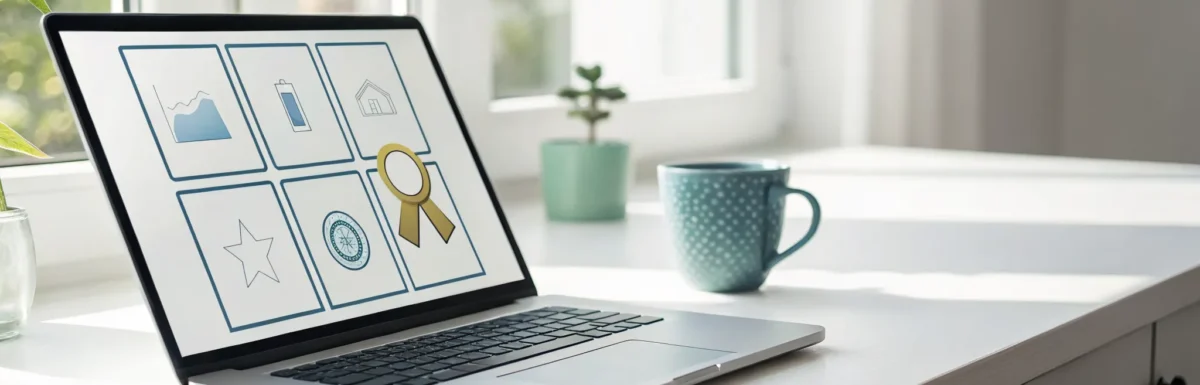 A laptop on a desk showing the steps for an online CDA certification.