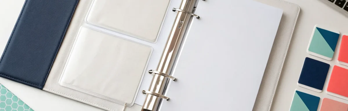 A CDA portfolio binder organized with resource collection examples and colorful divider tabs.