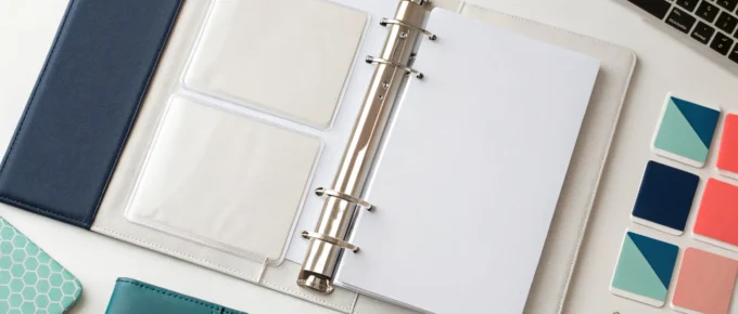 A CDA portfolio binder organized with resource collection examples and colorful divider tabs.