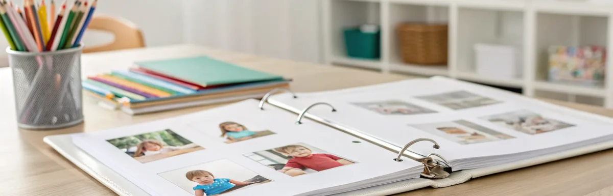 A completed CDA portfolio binder for preschool, organized to meet credential requirements.