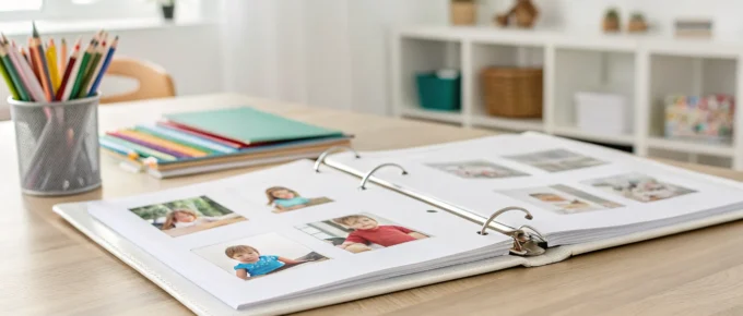 A completed CDA portfolio binder for preschool, organized to meet credential requirements.