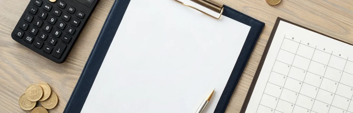 Budgeting for the CDA credential renewal cost with a calculator and calendar.