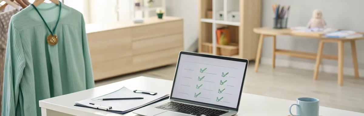 CDA renewal checklist for childcare providers on a laptop screen.