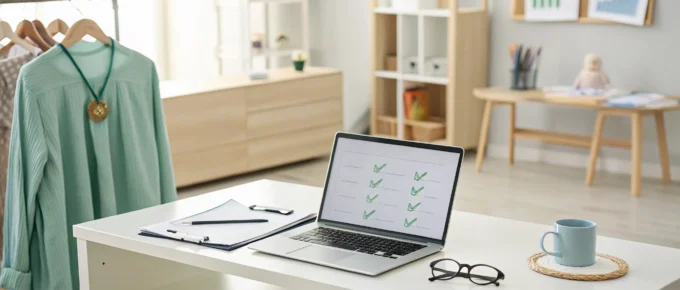 CDA renewal checklist for childcare providers on a laptop screen.