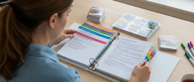 Organized CDA Professional Portfolio binder with labeled divider tabs and sections
