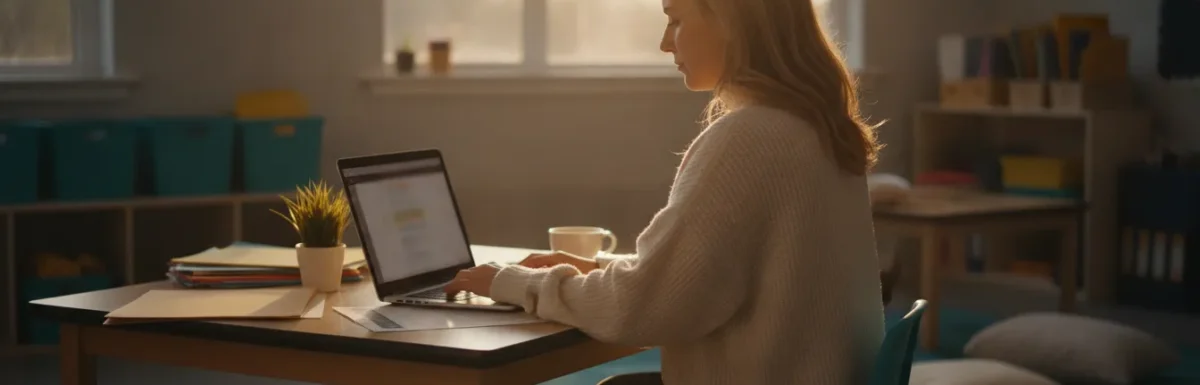 Working early childhood educator studying for the fastest online CDA program in a classroom