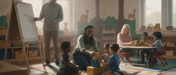 Head Start CDA training in a bright preschool classroom